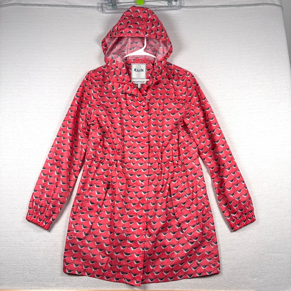Joules Right As Rain Waterproof Lightweight Jacket Womens Size 4 Red Polyester